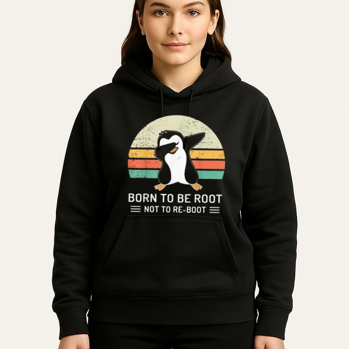 Linux Born To Be Boot Not To Be Root Funny Retro Linux Hoodie