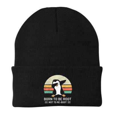 Linux Born To Be Boot Not To Be Root Funny Retro Linux Knit Cap Winter Beanie