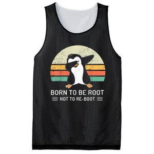 Linux Born To Be Boot Not To Be Root Funny Retro Linux Mesh Reversible Basketball Jersey Tank