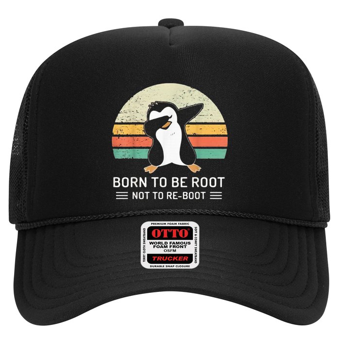 Linux Born To Be Boot Not To Be Root Funny Retro Linux Trucker Hat