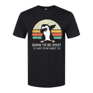 Linux Born To Be Boot Not To Be Root Funny Retro Linux Softstyle CVC T-Shirt