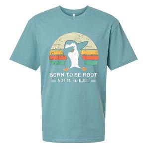 Linux Born To Be Boot Not To Be Root Funny Retro Linux Sueded Cloud Jersey T-Shirt