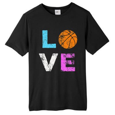 Love Basketball Team Fan Gift Tall Fusion ChromaSoft Performance T-Shirt