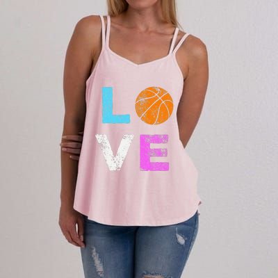 Love Basketball Team Fan Gift Women's Strappy Tank