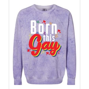 Lgbt Born This Gay Meaningful Gift Colorblast Crewneck Sweatshirt