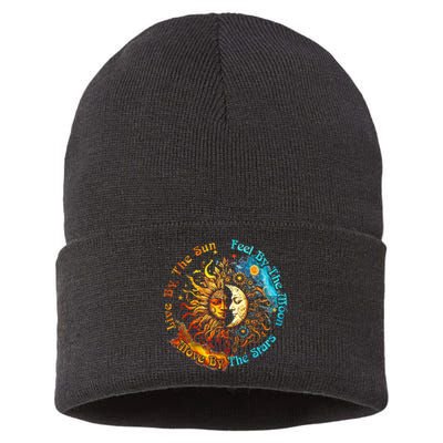 Live By The Sun Feel By The Moon Spirituality Sustainable Knit Beanie