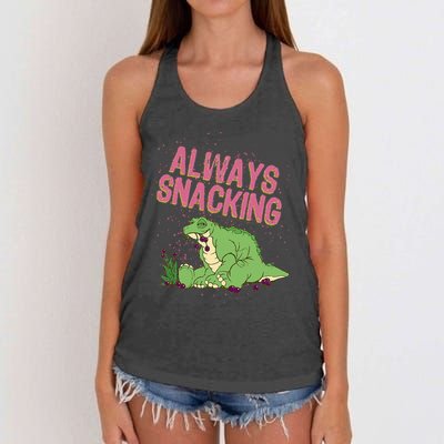 Land Before Time Spike Always Snacking Women's Knotted Racerback Tank