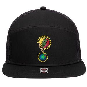 Lithuanian BB Team Win For Lietuva By Lithuania Strong 7 Panel Mesh Trucker Snapback Hat