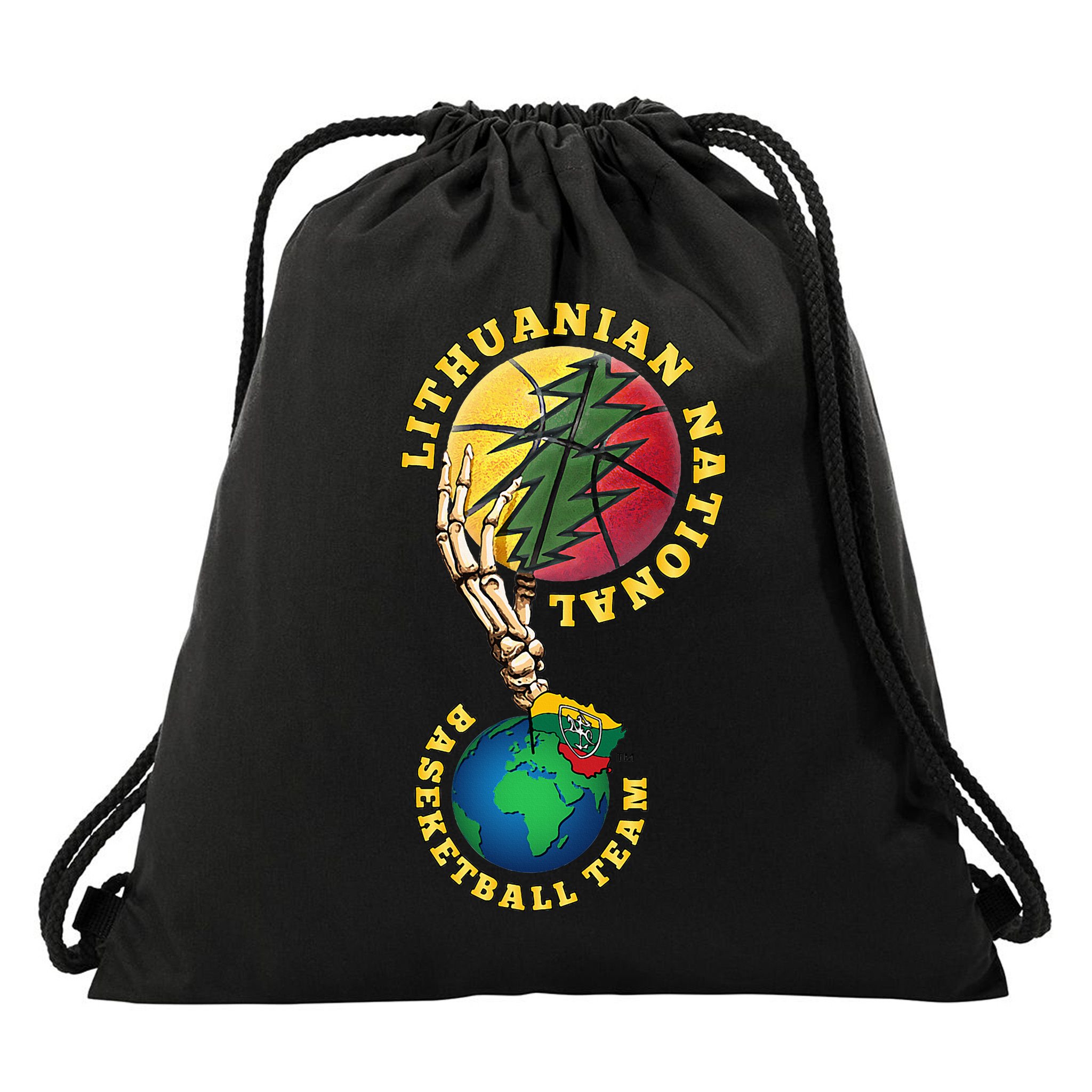 Lithuanian BB Team Win For Lietuva By Lithuania Strong Drawstring Bag