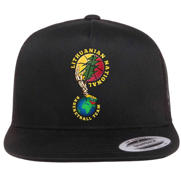 Lithuanian BB Team Win For Lietuva By Lithuania Strong Flat Bill Trucker Hat