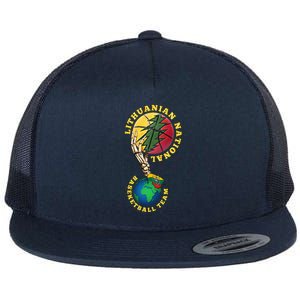 Lithuanian BB Team Win For Lietuva By Lithuania Strong Flat Bill Trucker Hat