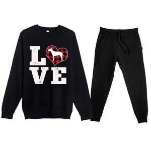 Love Bull Terrier Dog Lover Funny Gift Cute Dog Valentines Day Gift Premium Crewneck Sweatsuit Set