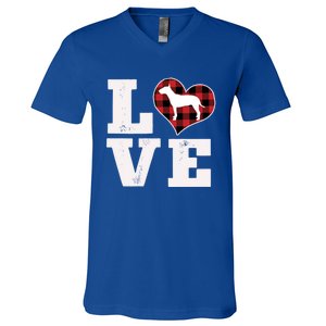 Love Bull Terrier Dog Lover Funny Gift Cute Dog Valentines Day Gift V-Neck T-Shirt