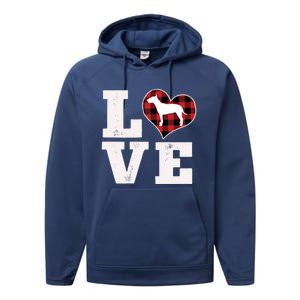 Love Bull Terrier Dog Lover Funny Gift Cute Dog Valentines Day Gift Performance Fleece Hoodie