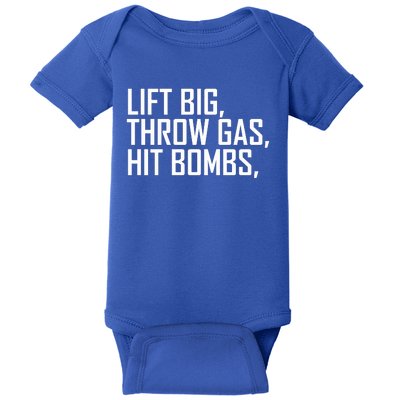 Lift Big Throw Gas Hit Bombs Baby Bodysuit