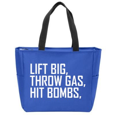 Lift Big Throw Gas Hit Bombs Zip Tote Bag