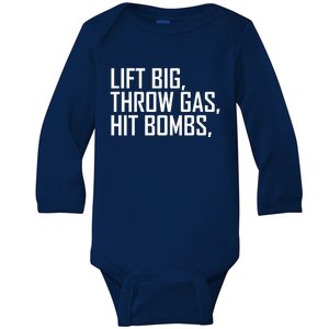 Lift Big Throw Gas Hit Bombs Baby Long Sleeve Bodysuit