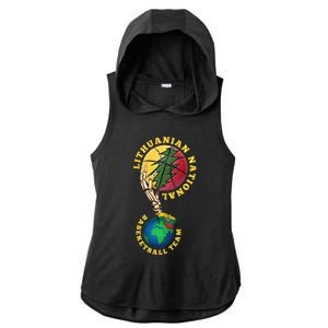 Lithuanian BB Team Win For Lietuva By Lithuania Strong Ladies PosiCharge Tri-Blend Wicking Draft Hoodie Tank