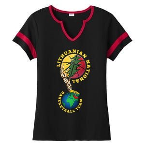 Lithuanian BB Team Win For Lietuva By Lithuania Strong Ladies Halftime Notch Neck Tee