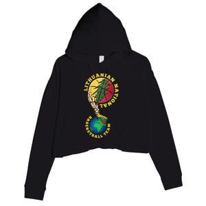 Lithuanian BB Team Win For Lietuva By Lithuania Strong Crop Fleece Hoodie