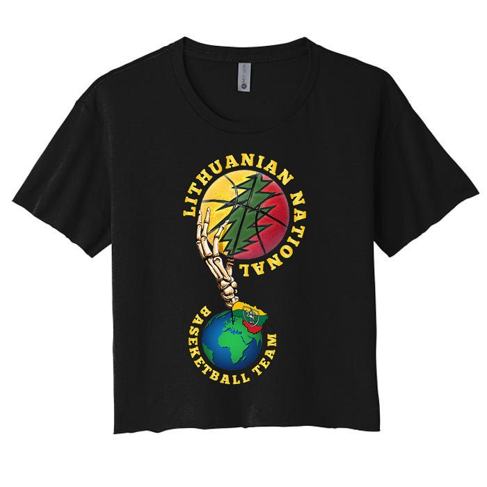 Lithuanian BB Team Win For Lietuva By Lithuania Strong Women's Crop Top Tee