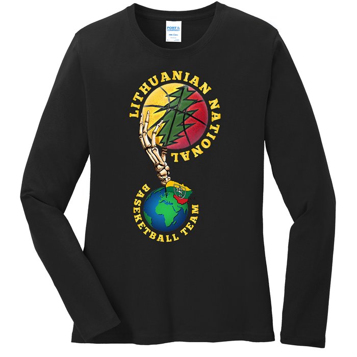 Lithuanian BB Team Win For Lietuva By Lithuania Strong Ladies Long Sleeve Shirt