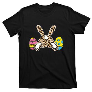 Leopard Bunny Tail Funny Easter Day Gift Funny Egg T-Shirt