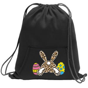 Leopard Bunny Tail Funny Easter Day Gift Funny Egg Sweatshirt Cinch Pack Bag