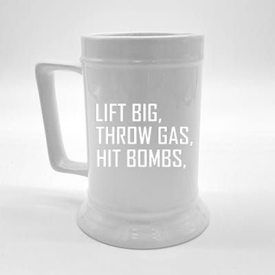 Lift Big Throw Gas Hit Bombs Beer Stein