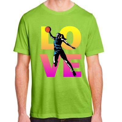 Love Basketball Teen Girls Gift Adult ChromaSoft Performance T-Shirt