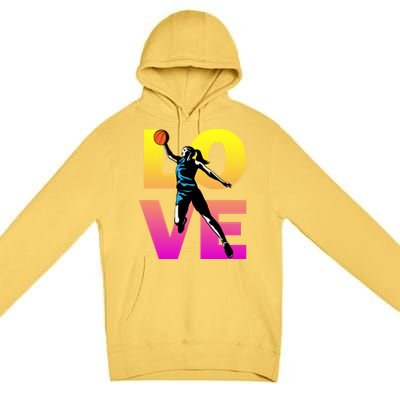 Love Basketball Teen Girls Gift Premium Pullover Hoodie