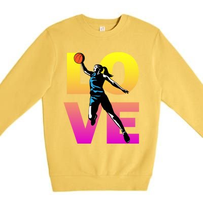 Love Basketball Teen Girls Gift Premium Crewneck Sweatshirt