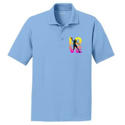 Love Basketball Teen Girls Gift PosiCharge RacerMesh Polo