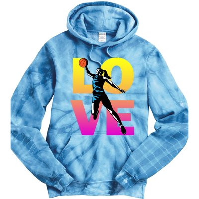 Love Basketball Teen Girls Gift Tie Dye Hoodie