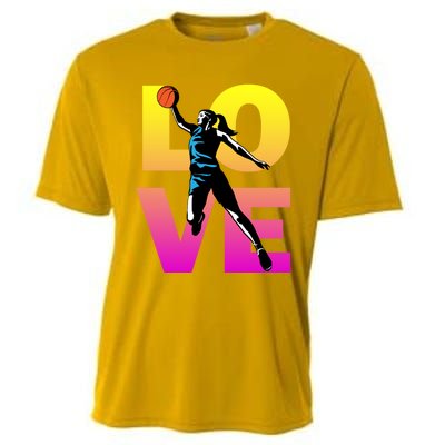 Love Basketball Teen Girls Gift Cooling Performance Crew T-Shirt