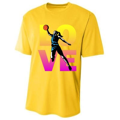 Love Basketball Teen Girls Gift Performance Sprint T-Shirt