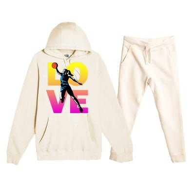 Love Basketball Teen Girls Gift Premium Hooded Sweatsuit Set