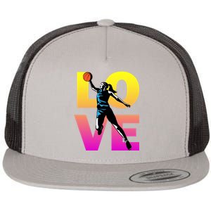 Love Basketball Teen Girls Gift Flat Bill Trucker Hat