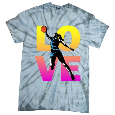 Love Basketball Teen Girls Gift Tie-Dye T-Shirt