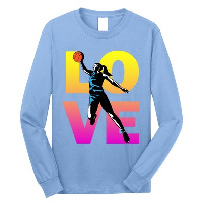 Love Basketball Teen Girls Gift Long Sleeve Shirt