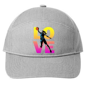 Love Basketball Teen Girls Gift 7-Panel Snapback Hat