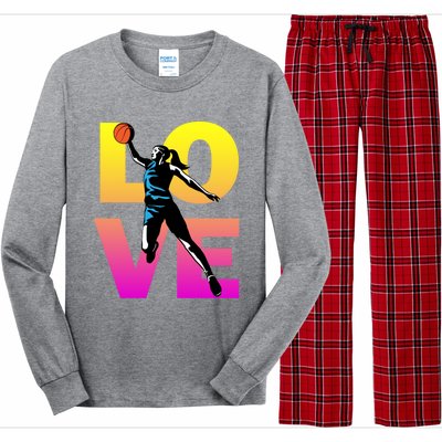 Love Basketball Teen Girls Gift Long Sleeve Pajama Set