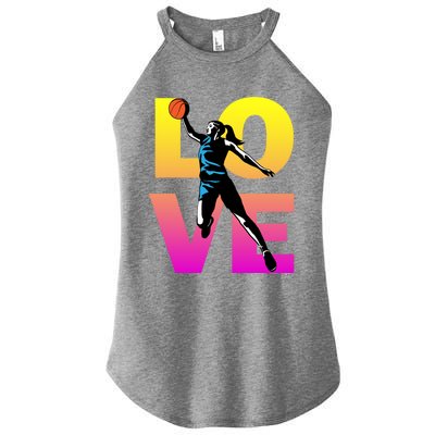 Love Basketball Teen Girls Gift Women’s Perfect Tri Rocker Tank