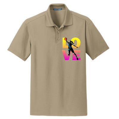 Love Basketball Teen Girls Gift Dry Zone Grid Polo