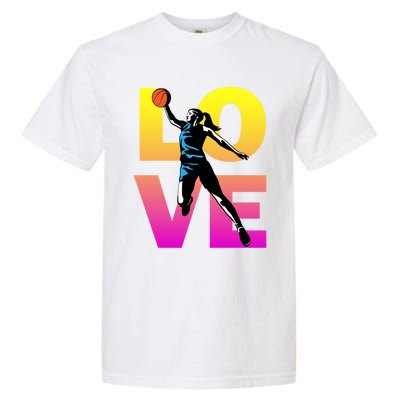 Love Basketball Teen Girls Gift Garment-Dyed Heavyweight T-Shirt