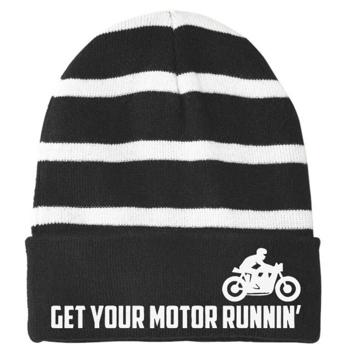 Lyriclyfe Born To Be Wild Striped Beanie with Solid Band