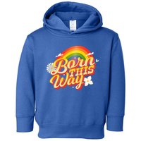 Lgbtq Born This Way Rainbow Flag Lgbt Flower Flag Design Funny Gift Toddler Hoodie