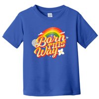 Lgbtq Born This Way Rainbow Flag Lgbt Flower Flag Design Funny Gift Toddler T-Shirt