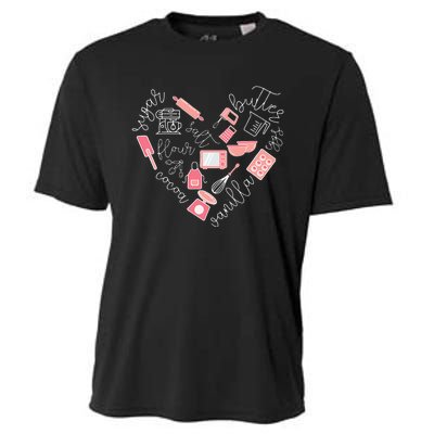 Love Baking Tools For Bakers Gift Women Cute Pink Cooling Performance Crew T-Shirt