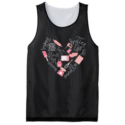 Love Baking Tools For Bakers Gift Women Cute Pink Mesh Reversible Basketball Jersey Tank